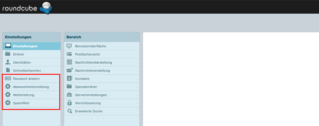 Roundcube Einstellungen Larry Skin